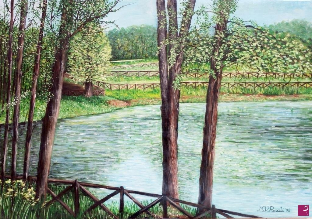 quadri in vendita online - Il lago della foresta Umbra, Puglia