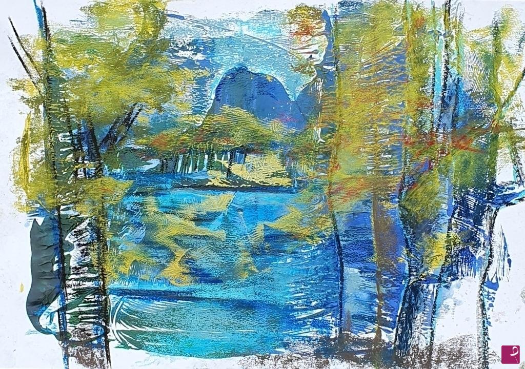 quadri in vendita online - Il Lago di " Maria Lach ". ( Germania )