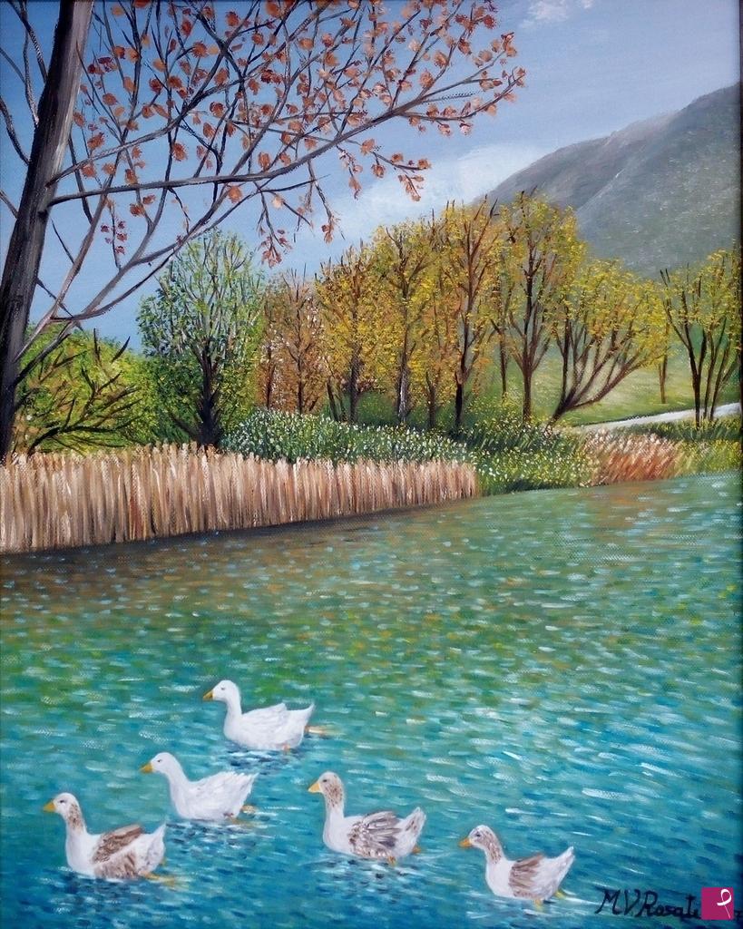 quadri in vendita online - il lago di Paterno, Abruzzo
