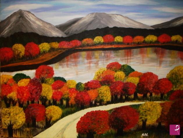 quadri in vendita online - Il Lago in Autunno