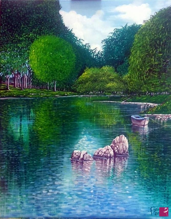 quadri in vendita online - il lago incantato