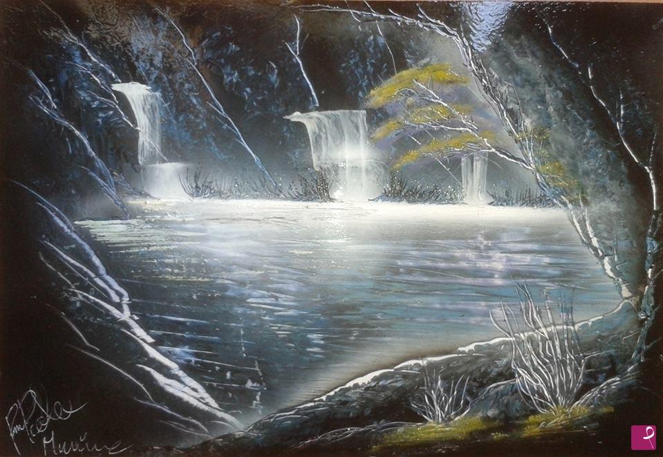 quadri in vendita online - il lago nella grotta