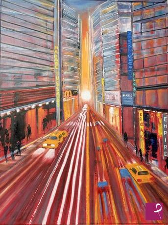 quadri in vendita online - Il Manhattanhenge   -Tramonto a Manhattan 