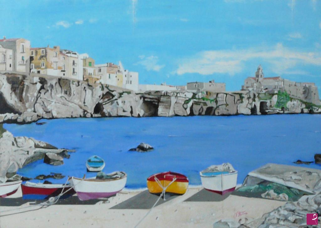 quadri in vendita online - Il mare del Gargano.  Vieste (Punta S. Francesco) 