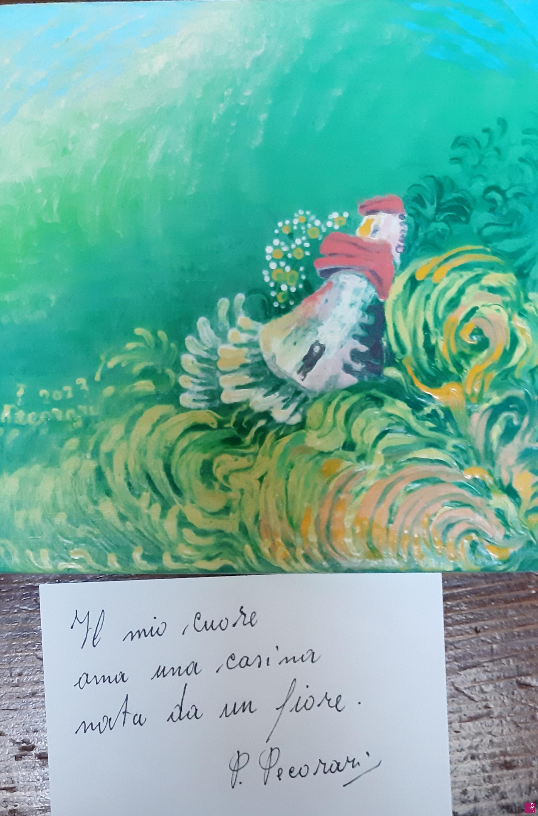quadri in vendita online - Il mio cuore ama una casina nata da un fiore
