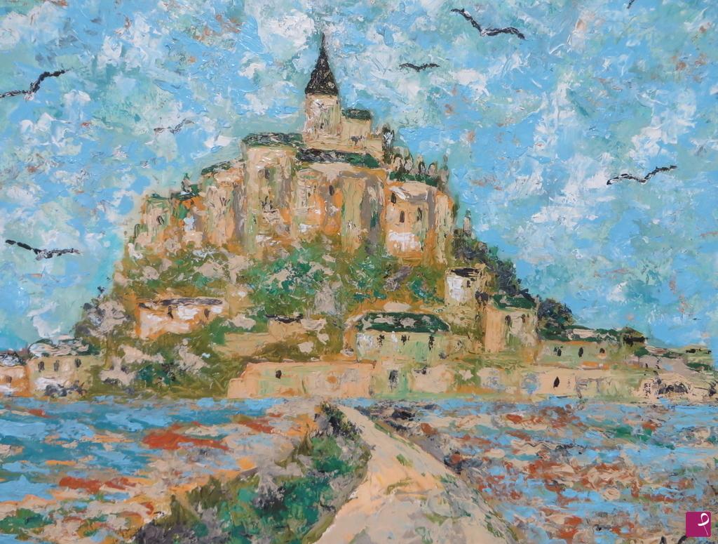 quadri in vendita online - Il "Mont S. Michel" con la bassa marea 