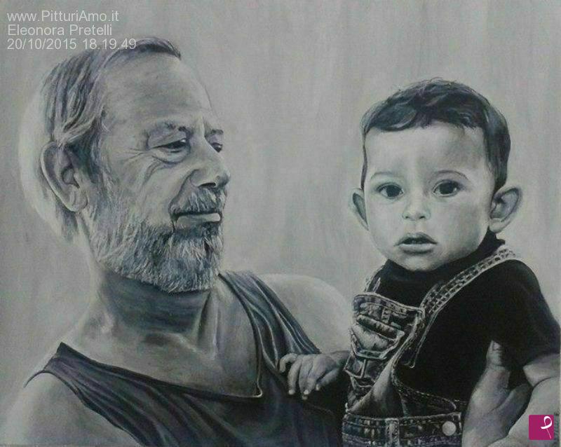quadri in vendita online - Il nonno e il nipote
