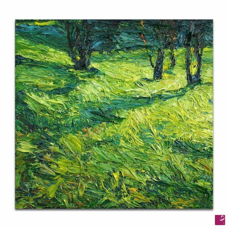 quadri in vendita online - Il parco, quadro originale moderno olio su tela