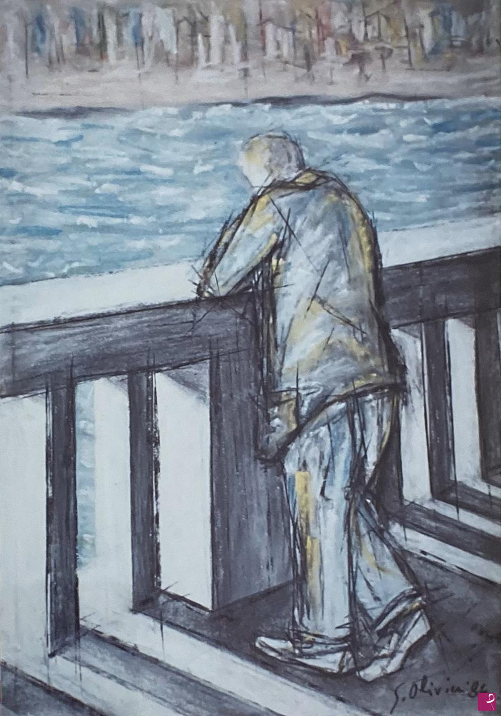 quadri in vendita online - IL PENSIONATO - Passeggiata pomeridiana in un giorno d'estate - 1984