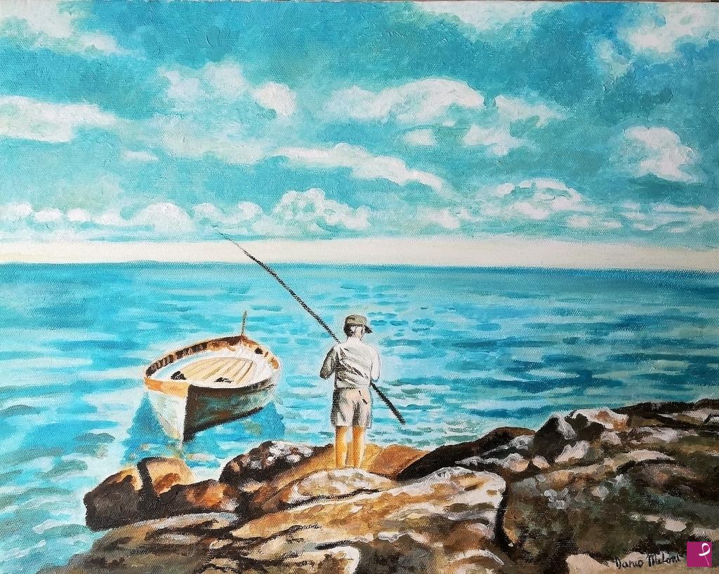 quadri in vendita online - Il pescatore 