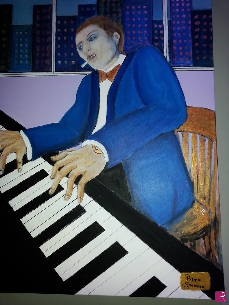 quadri in vendita online - Il pianista di piano bar