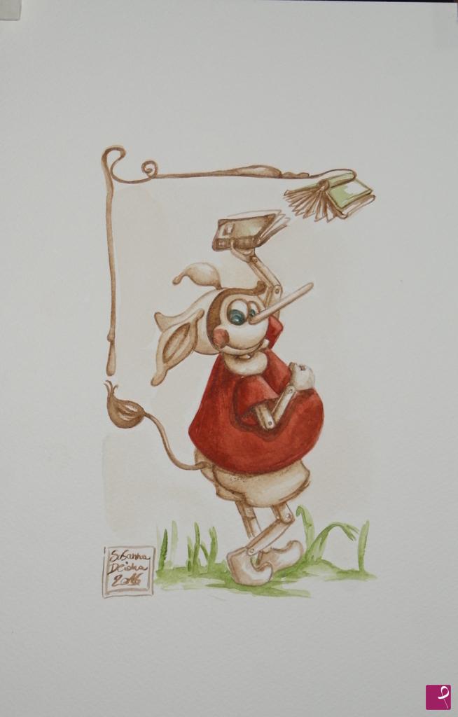 quadri in vendita online - Il Pinocchio con la coda e le orecchie da asino 