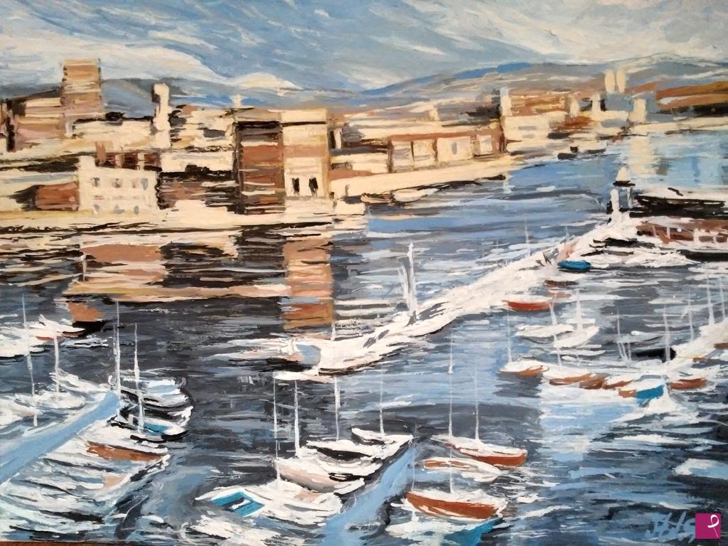 quadri in vendita online - Il porto di Marsiglia