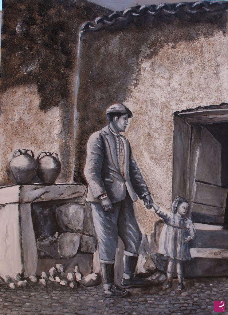 quadri in vendita online - il rientro del papà (Sardegna anni 50 )