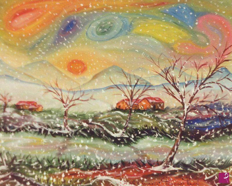 quadri in vendita online - Il sole e la neve
