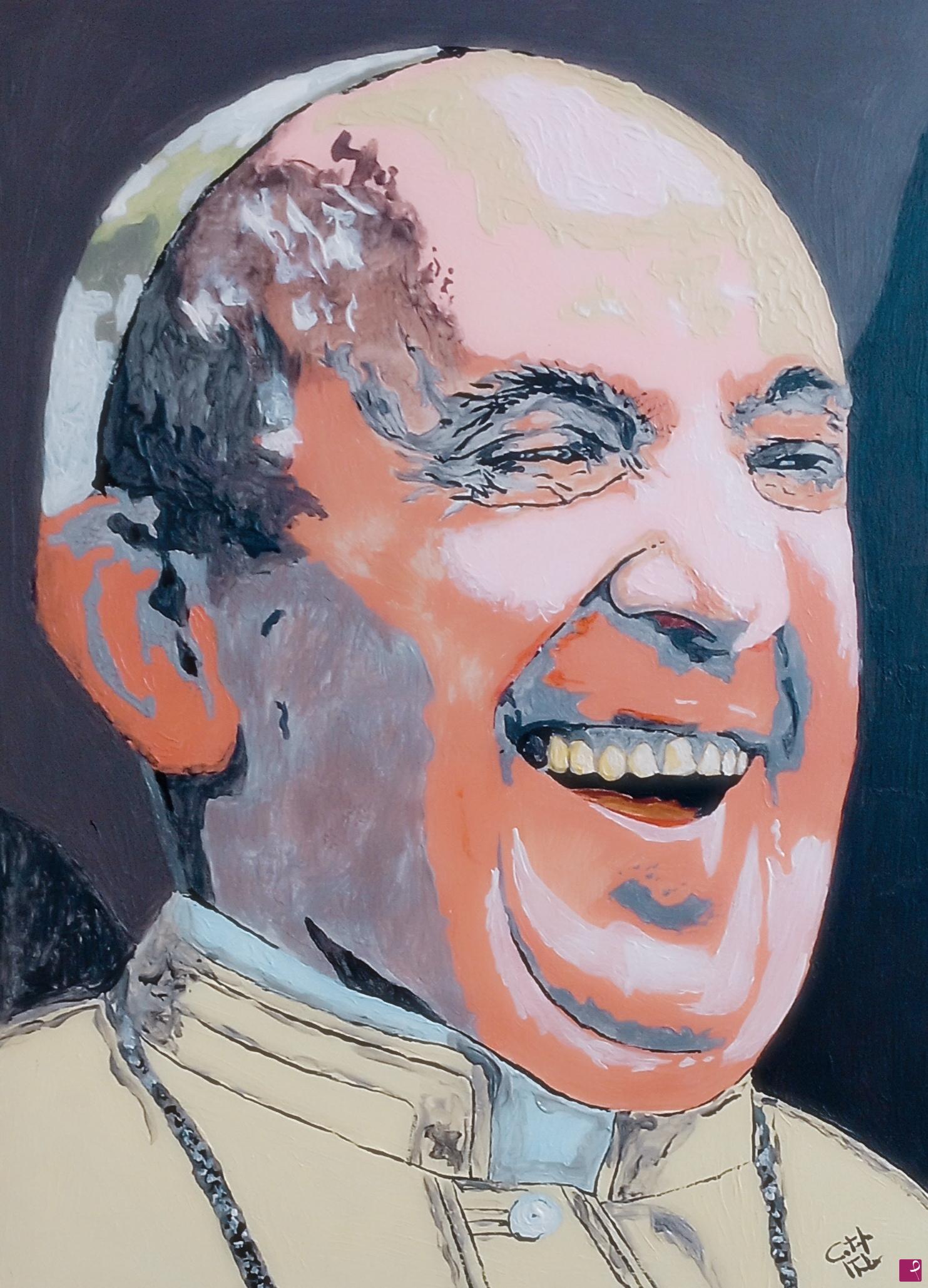 quadri in vendita online - Il sorriso del papa 