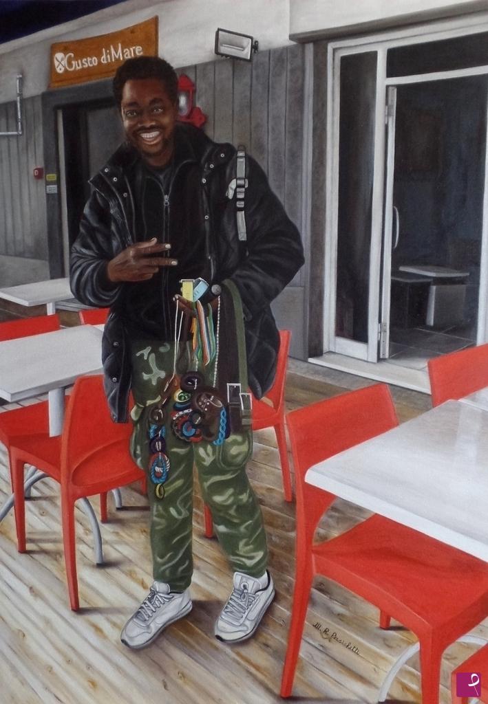 quadri in vendita online - Il sorriso del venditore ambulante 