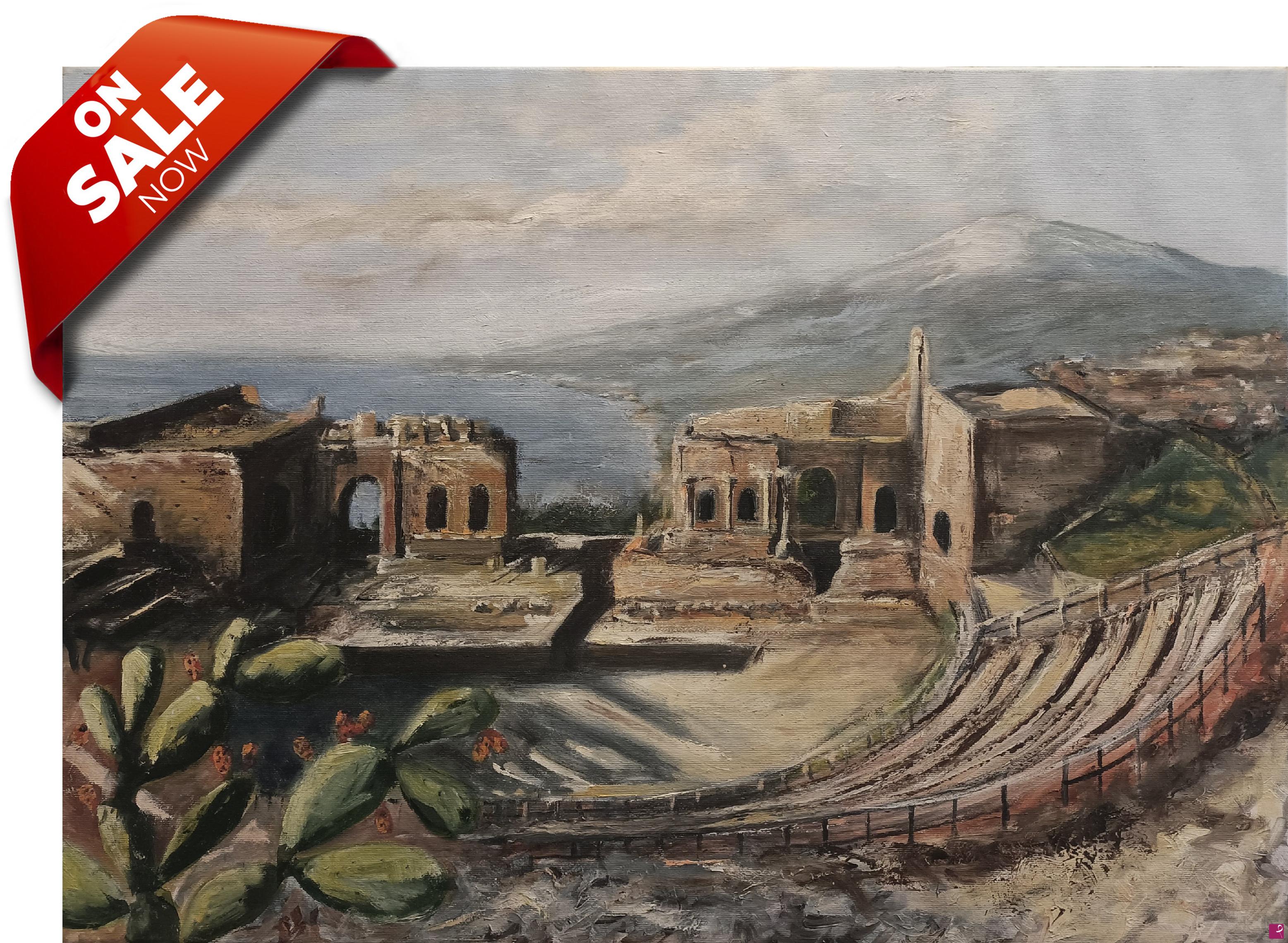 quadri in vendita online - il teatro antico di Taormina * IN OFFERTA *