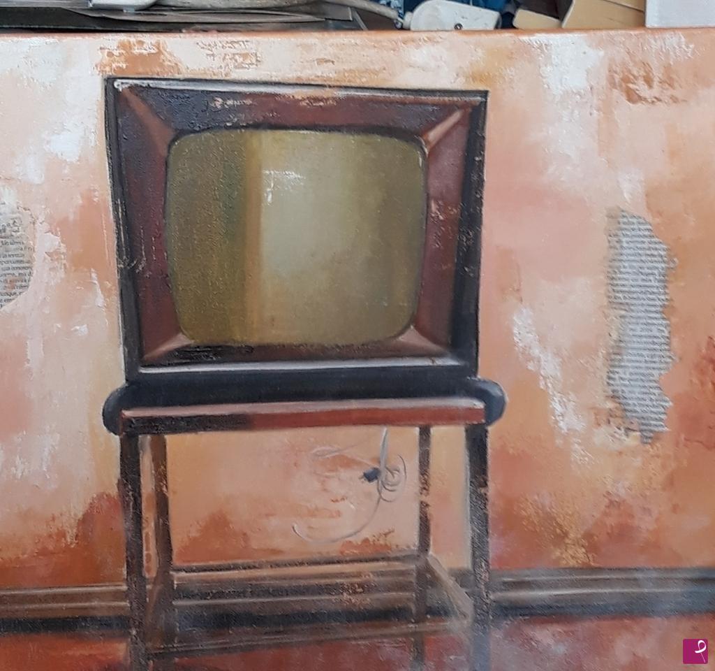 quadri in vendita online - Il televisore