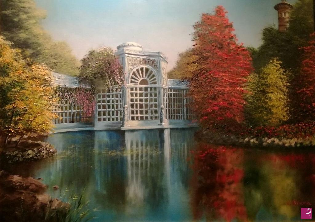quadri in vendita online - Il tempo che fu ( parco del villino Florio )