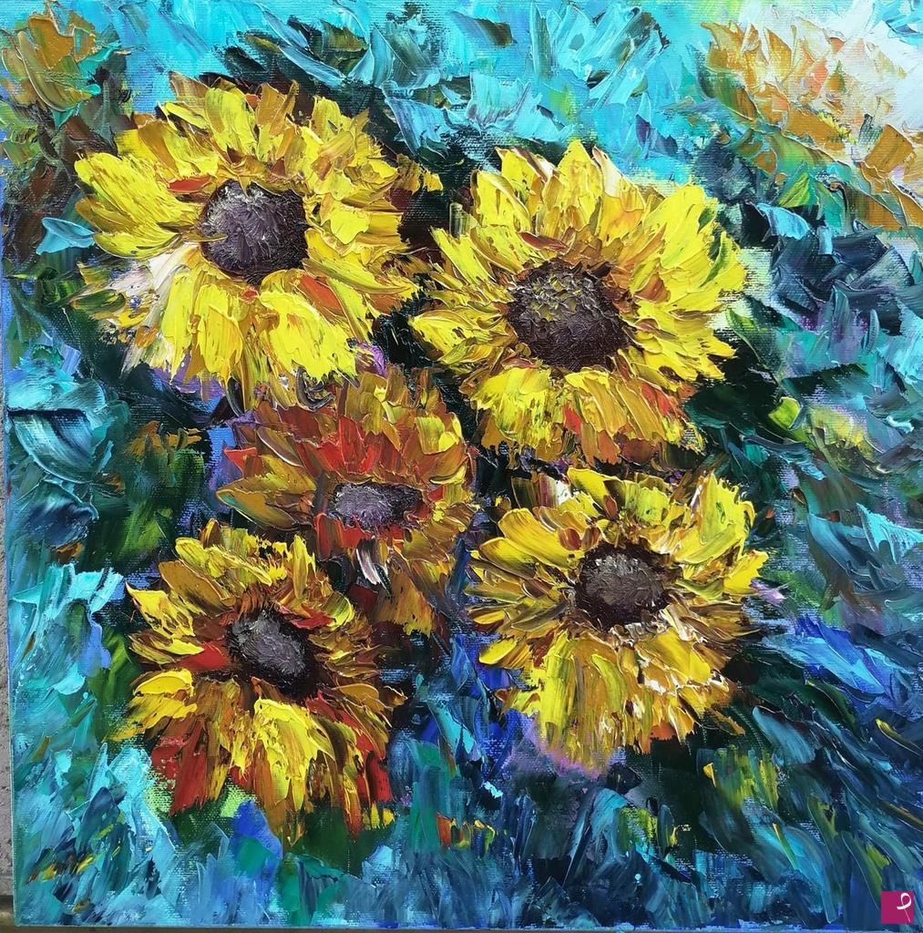 quadri in vendita online - Il tempo dei girasoli