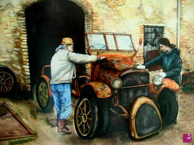 quadri in vendita online - Il tesoro della vecchia cascina Fiat 2tb 1920