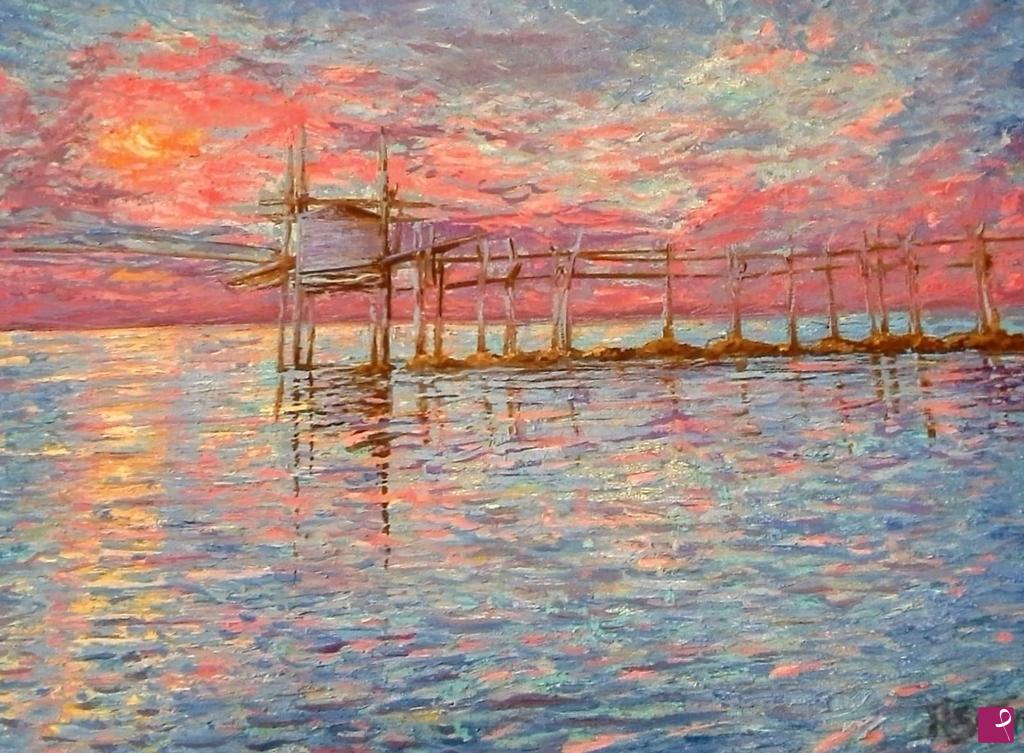 quadri in vendita online - il trabocco al tramonto