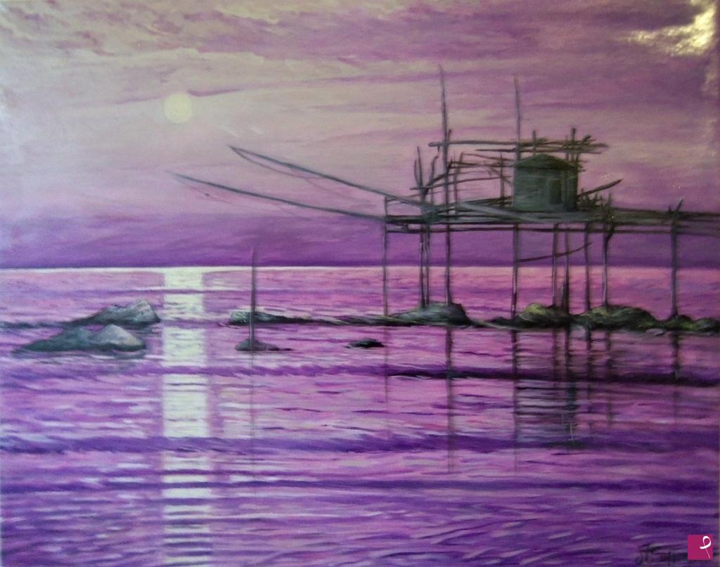 quadri in vendita online - IL trabocco al tramonto