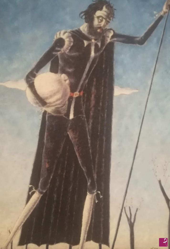 quadri in vendita online - Il tragico viaggio del Correggio - dipinto ad olio su tavola larghezza cm 33 altezza cm 49. Esposto al Teatro Regio di Parma nel maggio 1934 in occasione della mostra sul quattrocentesimo anniversario della morte del Correggio