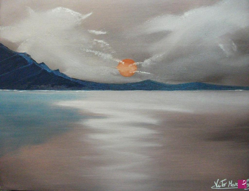 quadri in vendita online - Il tramonto dall'anima rosa