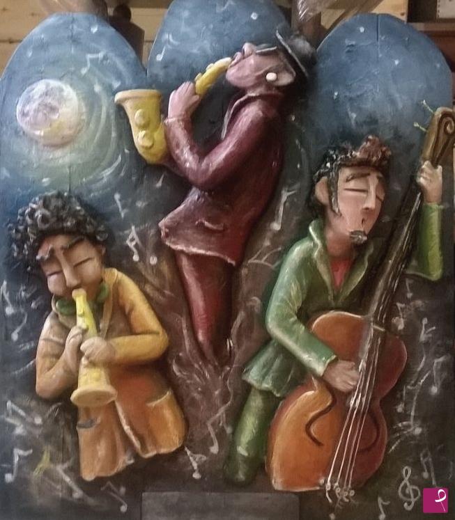 quadri in vendita online - Il trio musicale