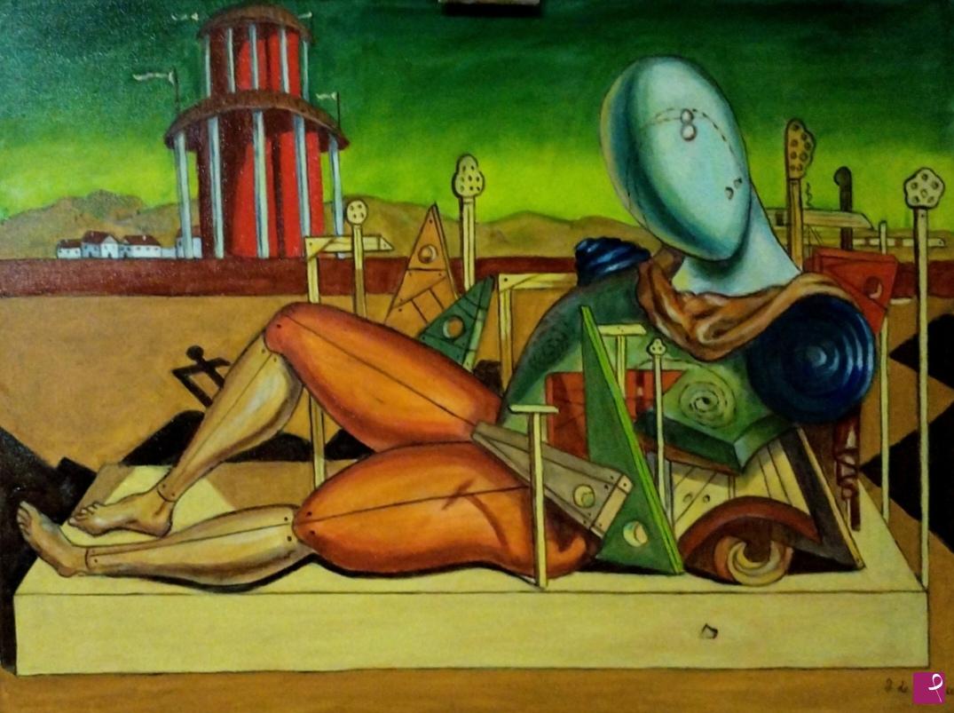 quadri in vendita online - Il Trovatore seduto - G. De Chirico. Omaggio 