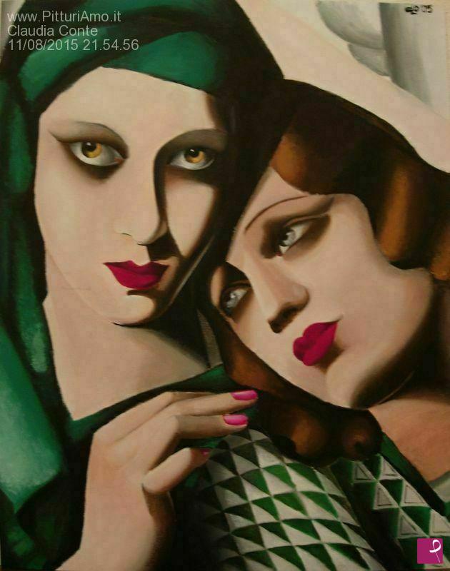 quadri in vendita online - Il turbante verde