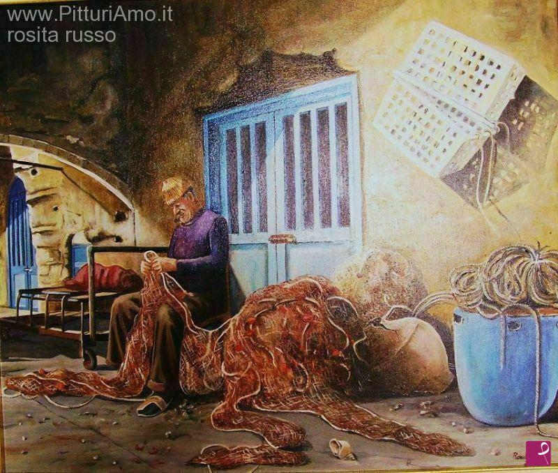 quadri in vendita online - il vecchio pescatore