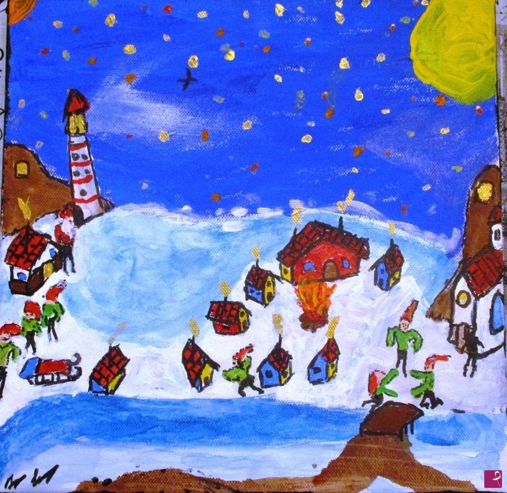 quadri in vendita online - Il villaggio di Babbo Natale