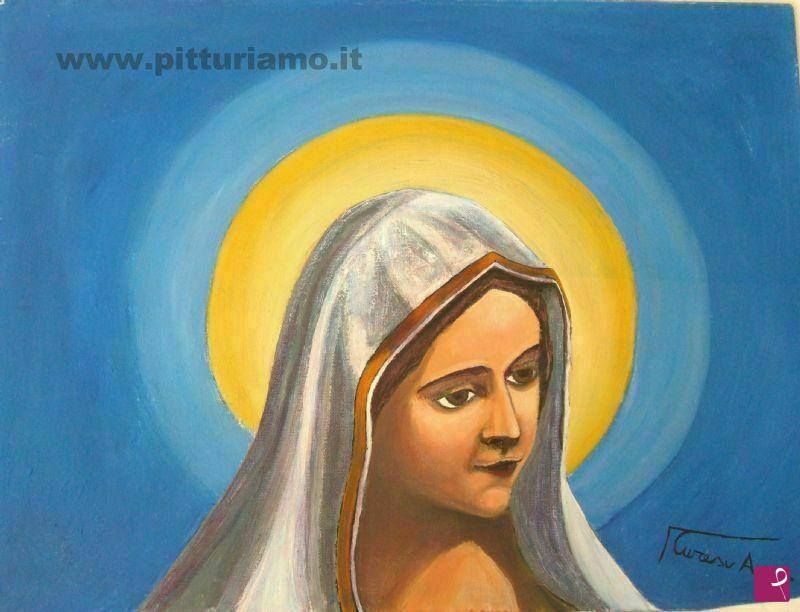 Disponibile Quadro Il Volto Della Madonna Antonio Muresu Pitturiamo