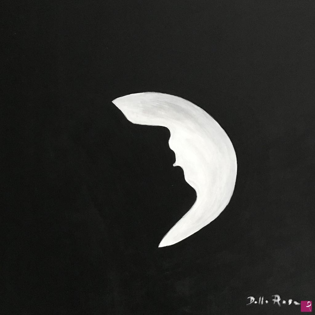 quadri in vendita online - Immagine di donna sotto la luna