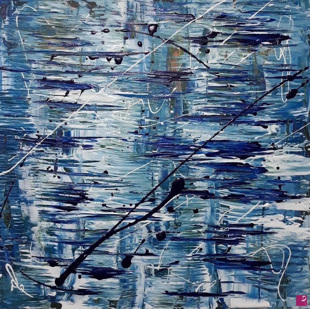 quadri in vendita online - IMMENSE WHITE & BLUE