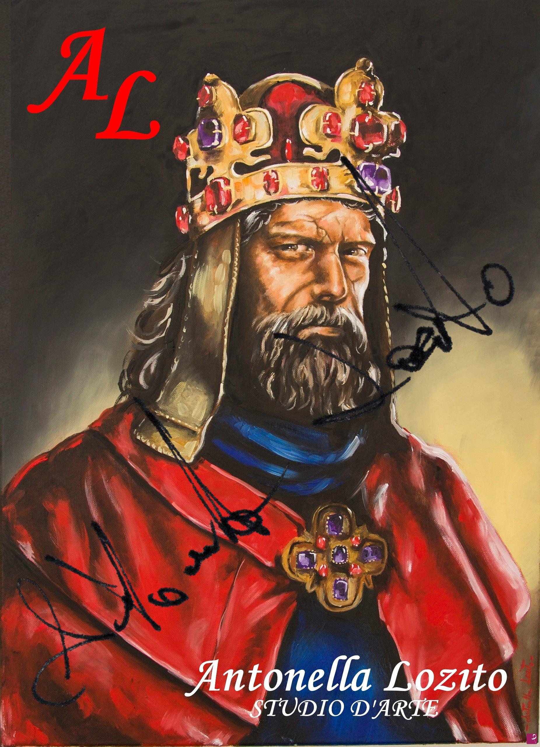quadri in vendita online - Imperatore Federico II di Svevia