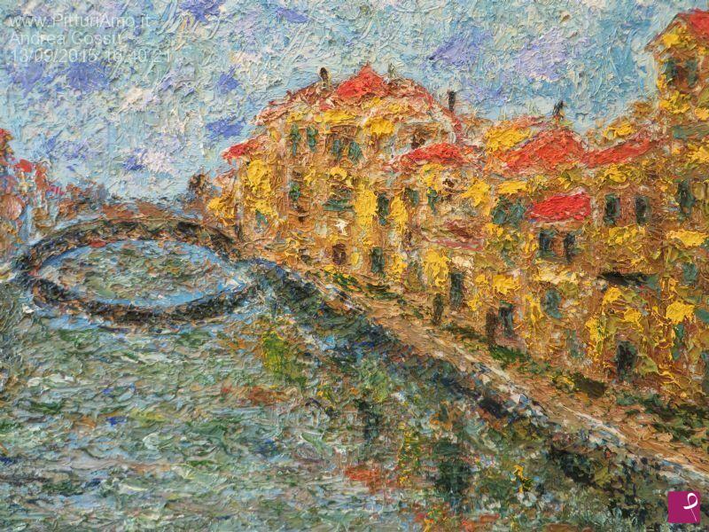 quadri in vendita online - Impressione del naviglio grande di Milano presso l'alzaia
