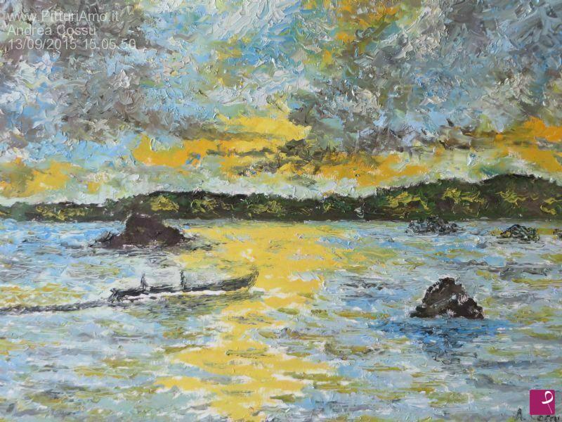 quadri in vendita online - Impressione maddalenina all'alba