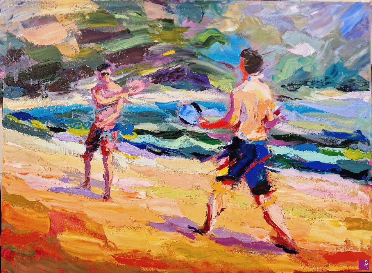 quadri in vendita online - Impressionismo contemporaneo: beach tennis