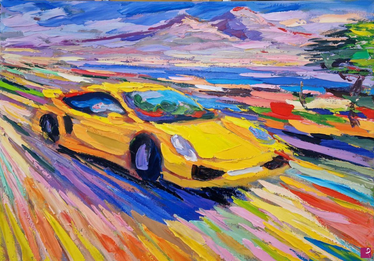 quadri in vendita online - Impressionismo contemporaneo: supercar e Napoli