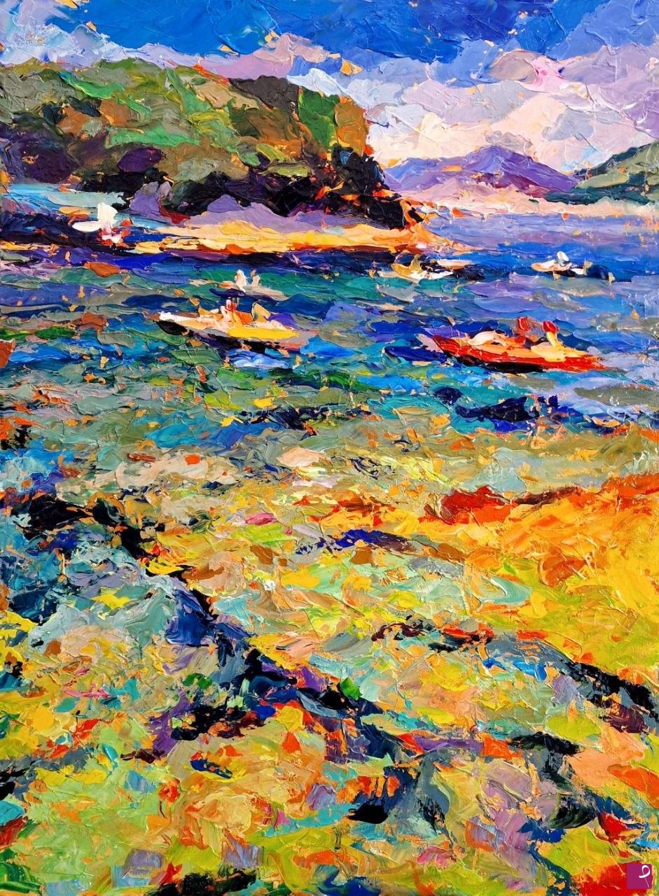 quadri in vendita online - Impressionismo mediterraneo: paesaggio poroso, Bacoli.