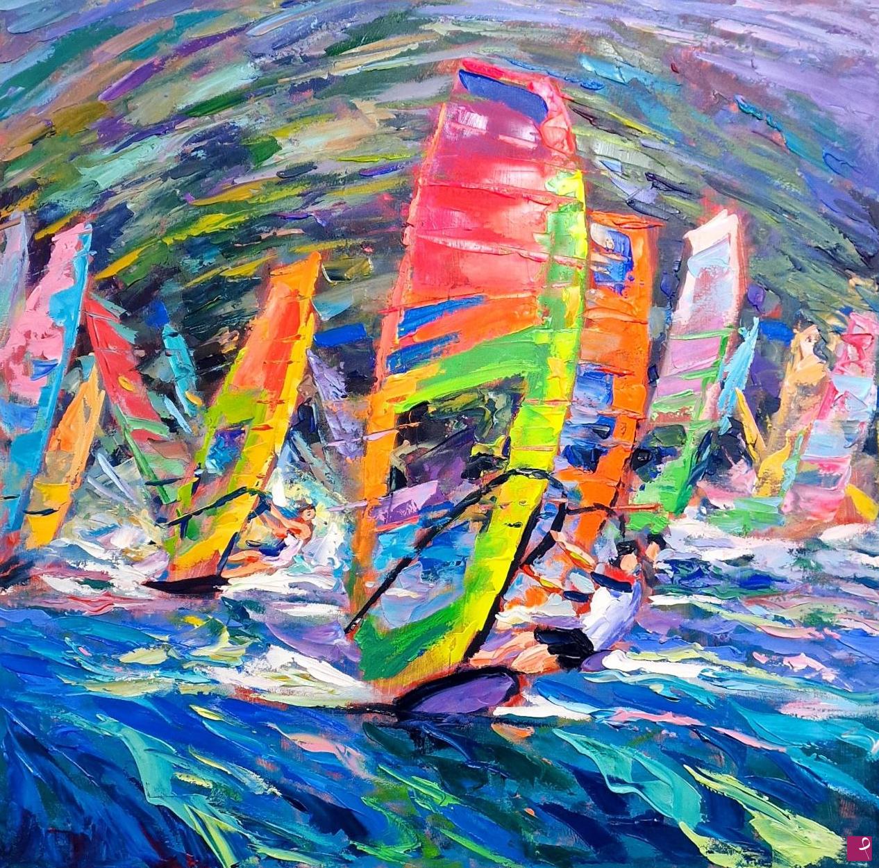 quadri in vendita online - Impressionismo pop, Windsurf