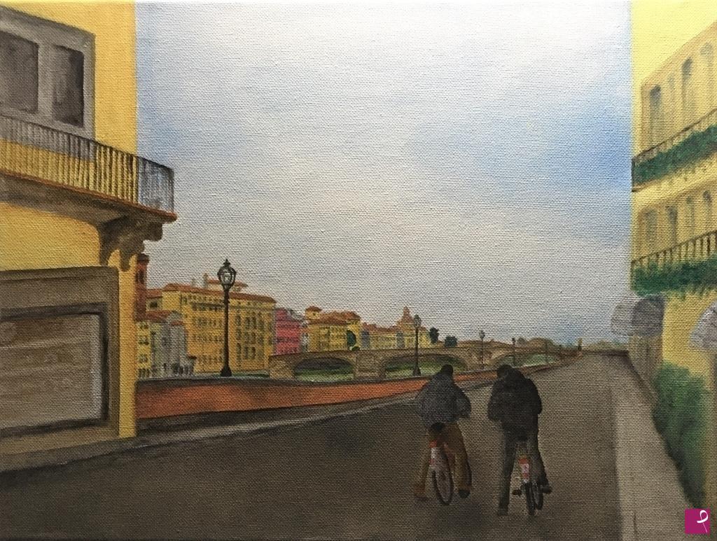 quadri in vendita online - In bici a Firenze 