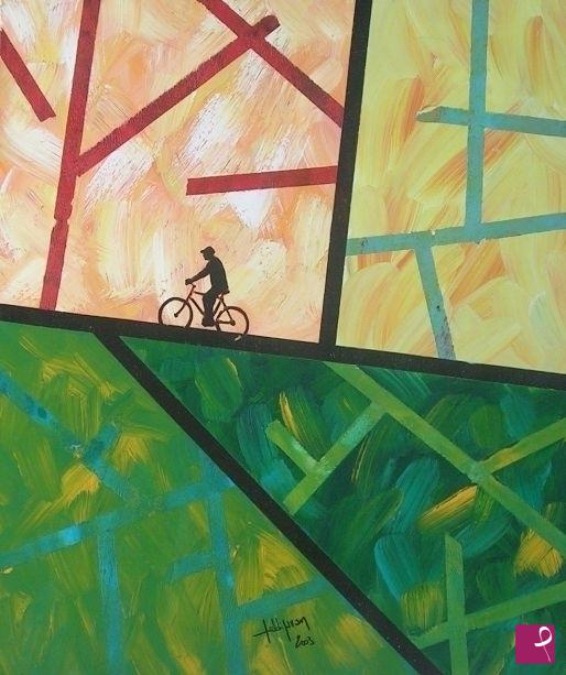 quadri in vendita online - In bicicletta