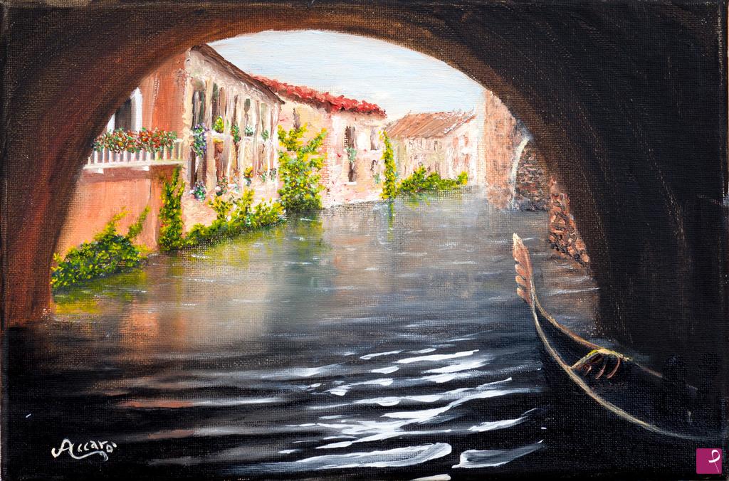 quadri in vendita online - In gondola a Venezia