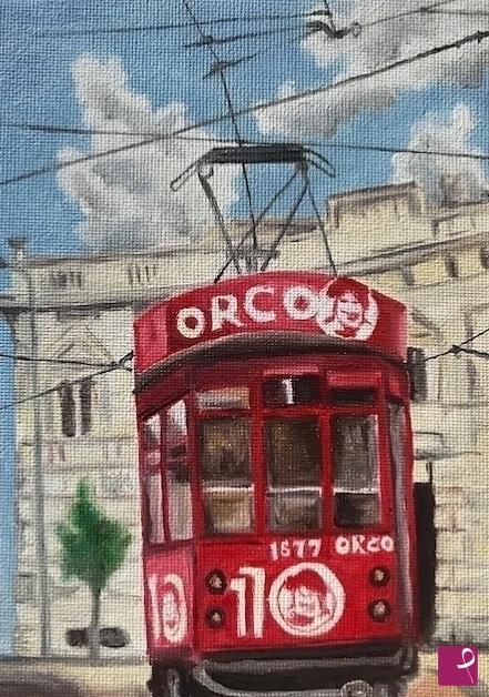 quadri in vendita online -  in Milan public transport is very popular, even the ogres take it 