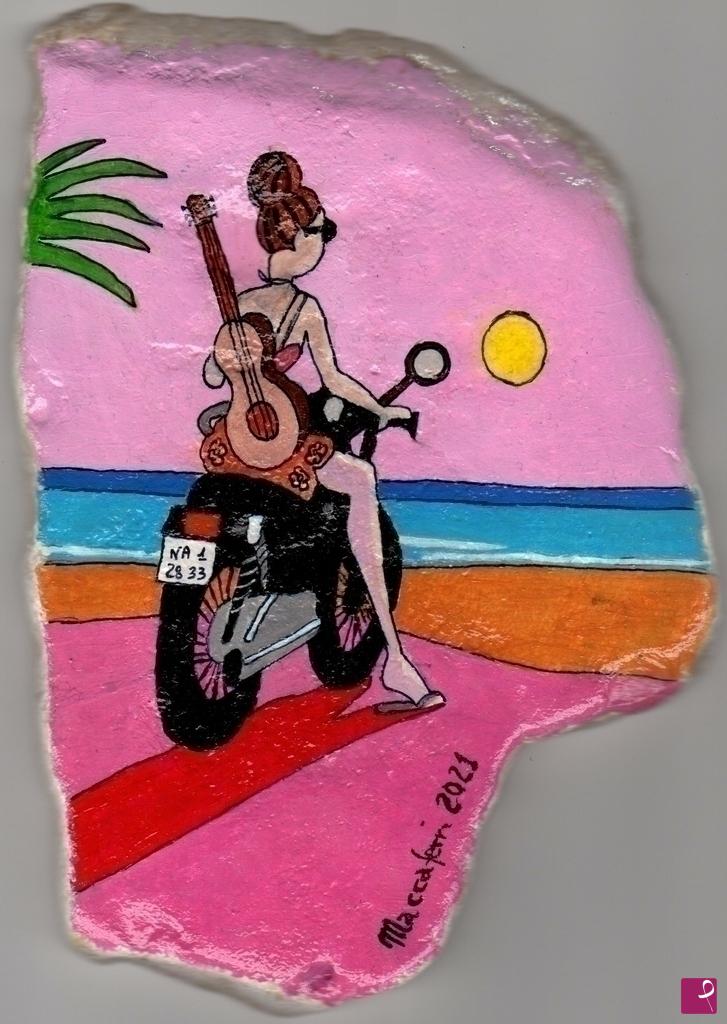 quadri in vendita online - In moto in riva al mare